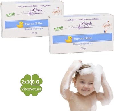 Marseille Babyzeep 2x100g ♥ Hypoallergeen. Zonder conserveermiddel, kleurstoffen, geur