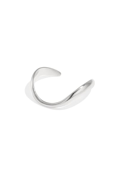 Organisch gevormde bangle - Zilver - Roestvrij staal - Verkleurt niet - Cadeau - Goudlief.nl