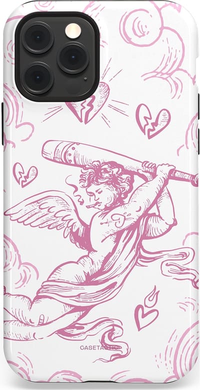 Casetastic Hoesje Geschikt voor Apple iPhone 12/12 Pro Magsafe - Stijlvolle Beschermende Duo-layer Case - Engel Roze Liefde