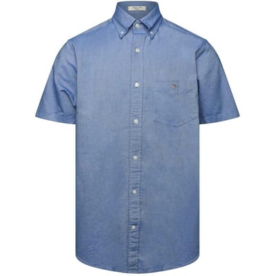 Gant Heren Oxford Normaal Overhemd Met Korte Mouwen (Blauw)