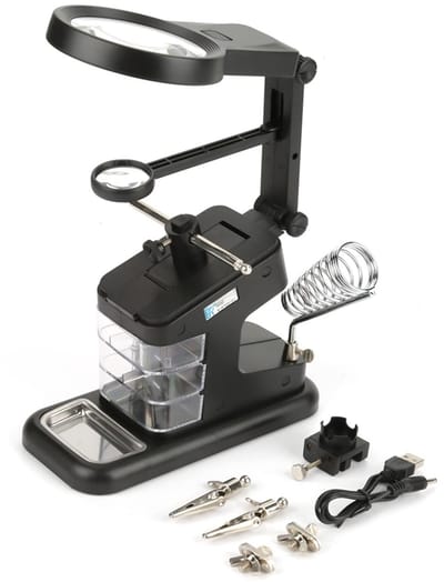 Dailygoods - Soldeerhulp Vergrootglas met LED-verlichting