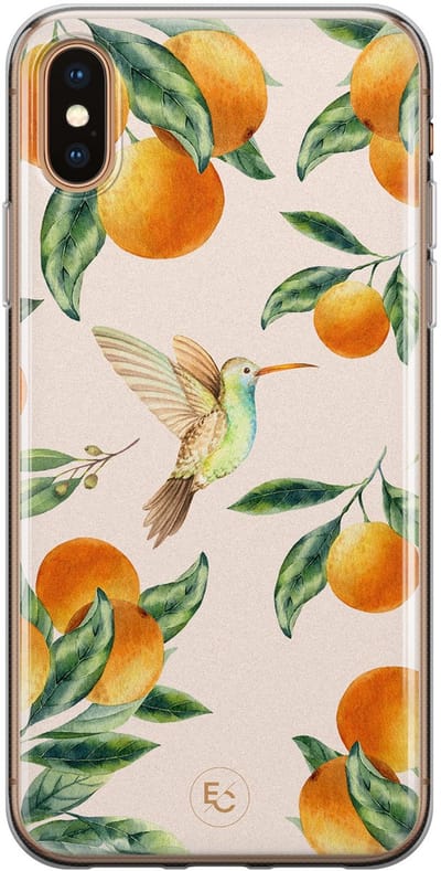 Hoesje geschikt voor iPhone Xs Max - Tropical fruit - Soft Case - TPU - Natuur - Oranje - ELLECHIQ