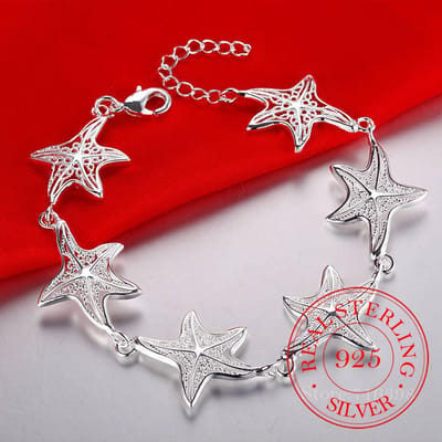 Fijn Mooi 925 Sterling Zilver Zeester Bedel Armbanden voor Vrouwen Bruiloft Hoge Kwaliteit Mode Feest Sieraden Kerstcadeaus Jlfa white