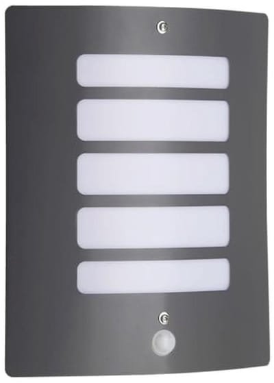 Donkergrijze Buitenwandlamp met Bewegingsmelder | 29 x 23 cm | IP44 | E27
