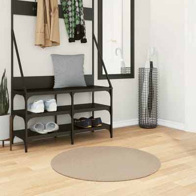 vidaXL - Vloerkleed - HUARTE - laagpolig - zacht - wasbaar - Ø - 80 - cm - zandkleurig