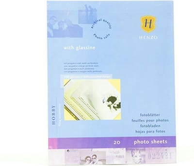 Insteekhoezen - Henzo - 20 stuks fotoblad voor ringband - formaat A4 - Wit