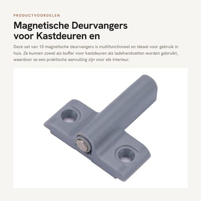 Dailygoods- Deurvangers Magnetisch - 10 Stuks - Multifunctioneel Gebruik - Kastdeur Buffer - Ladehandvat - Hoogwaardige ABS Kunststof - Eenvoudig te Installeren - Deurbuffer