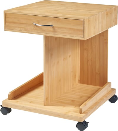 Bijzettafel op wielen Jokkmokk 56,5x43x43 cm bamboe