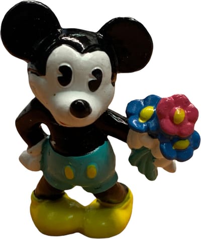 Mickey mouse met bloemetje - vintage speelfiguur -