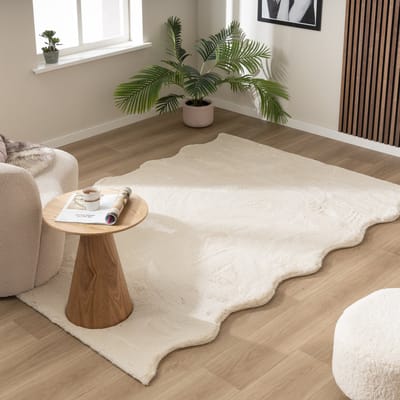 NATURL. Zacht hoogpolig vloerkleed - Comfy Supreme Wavy Creme - 140x200cm