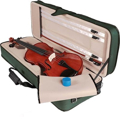 Leonardo LVA-20140 altviool set 14.0 (35.5cm), geheel massief, gevlamd, ebben toebehoren, incl, koffer en strijkstok