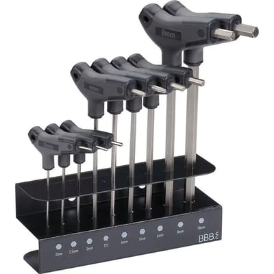 BBB Cycling Inbussleutelset Fiets Gereedschapsset met Inbussleutels en Torx T25 - Inlcusief Houder - Hex-T Set BTL-45S