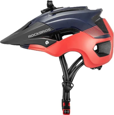 Rockbros MTB Helm - Mountainbike Fietshelm - GoPro & Koplamp Mount - LED Achterlicht - Zonneklep