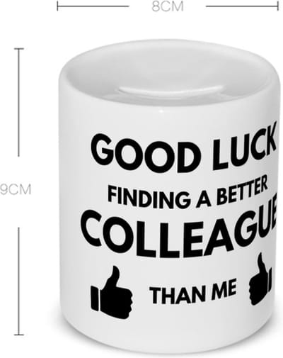 Akyol - good luck finding Spaarpot - Collega - succes - werk - afscheidscadeau - verjaardagscadeau - kado - 350 ML inhoud