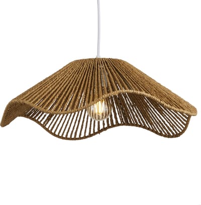Lighto | Hanglamp Rotan Naturel - Ø47 cm - Plafondlamp - Japandi Lamp - Eetkamer - Slaapkamer - Woonkamer - Tana
