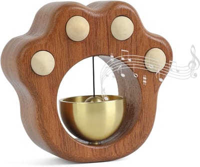 Deurbel - Deurbel met kattenpootdesign - 7,5 x 7,5 x 3 cm - Geschikt voor winkelingangen - Magnetisch - Kan ook gebruikt worden als decoratie voor de koelkast, kamer of winkel - Batterijloos - Deurindicator - Bruin