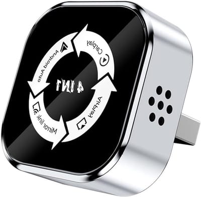 Draadloze CarPlay Adapter - Airplay Mirror Link - Auto Entertainment - 4-in-1 Functionaliteit - 8 x 8 x 3 cm