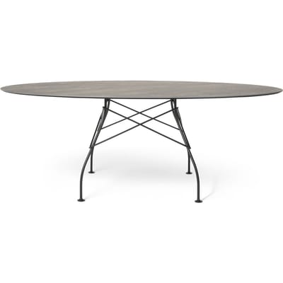 Kartell Glossy Outdoor Tafel - Aged Bronze - zwart - ovaal