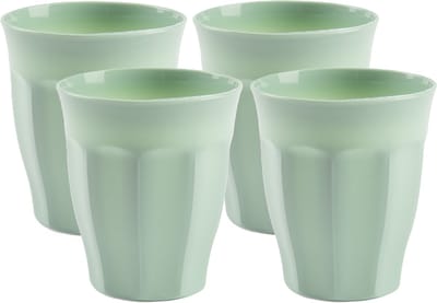 Plasticforte onbreekbare Picardi drinkglazen - 8x stuks - kunststof - mintgroen - 250 ml - camping/outdoor/kinderen - limonade glazen