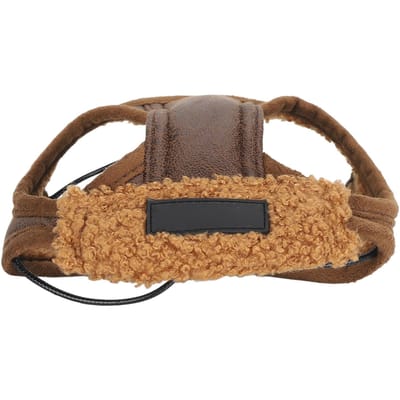 Chapeau d'aviateur pour chien doux chaud réglable corde rétro à la mode animal de compagnie hiver chapeau avec cache-oreilles pour temps froid quotidien fête L café