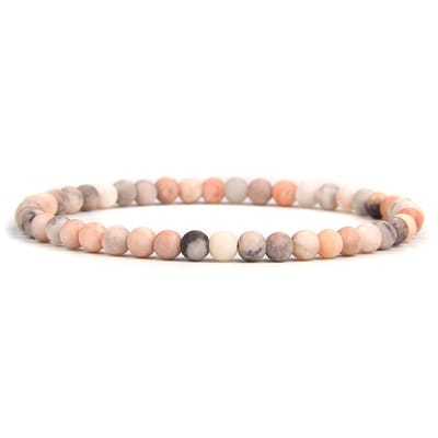Bixorp Gems Roze Zebra Jaspis Edelstenen Armband 4mm kralen - Gepolijste Edelsteen Kralenarmband - 18cm