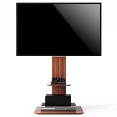 unho TV Vloerstandaard Hout - Universele TV Beugel - Voor 32-65 inch LCD LED TV's - In Hoogte Verstelbaar en Kabelmanagement - Max VESA 600x400mm