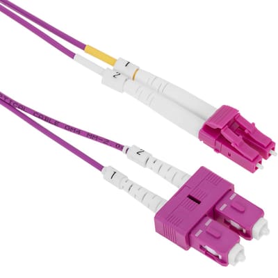 BeMatik - Multimode OM4 glasvezelkabel MMF duplex 50µm / 125µm LC-SC 1m
