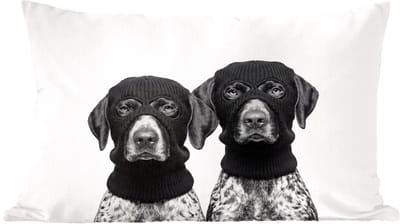 Sierkussens - Kussentjes Woonkamer - 60x40 cm - Honden - Bivakmuts - Zwart - wit