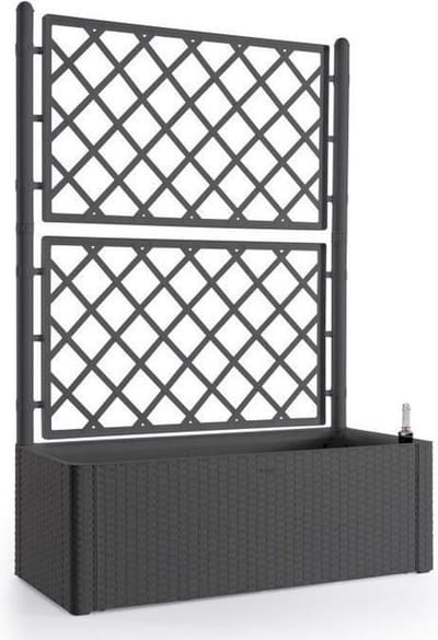 STEFANPLAST Bac a fleurs/Jardiniere NATURAL DELUXE avec treillis - 100 x 43 x H142 cm - 90 + 6,5 L dans la réserve - Anthracite