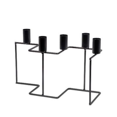 SENZA Metalen Zig Zag Kandelaar (5 cups) Zwart 24572