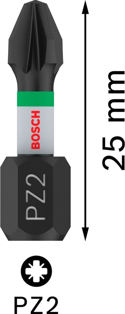 Bosch Impact Control Torsion Pozi Screwdriver Bits PZ2 25 mm 2 pcs.