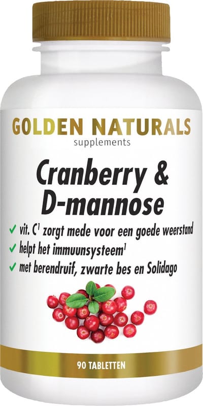 Golden Naturals Cranberry & D-mannose (90 veganistische tabletten)