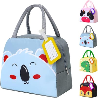 Lunchtas voor Kinderen - Koeltas voor Lunchboxen - Schattige Isolatietas met Cartoon Dieren - Ideaal voor School, Reizen en Werk