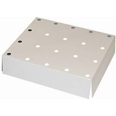 Geperforeerd plaatstalen inzetstuk Standaard voor asecos veiligheidskasten van de series Q30, Q90, S90 en K90, plaatstaal, lichtgrijs, B 409 x D 474 x H 107 mm, tot 75 kg