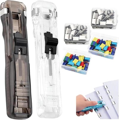 Binder Clip Tacker - Nietmachine Clips - Documenten Binden - Zonder Nietjes - 40 Vellen - 2 Stuks