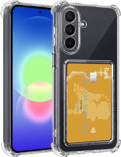 Hoesje - Geschikt voor Samsung Galaxy A27 - Met Pashouder en Kaarthouder - Telefoon Hoes Shockproof - Siliconen Case - Shock Proof - Back Cover - Pasjes Houder - Telefoonhoes - Transparant