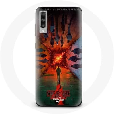 Coque pour Samsung Galaxy A70 Stranger Things Saison 4 Affiche Equipages de la Nouvelle Théorie