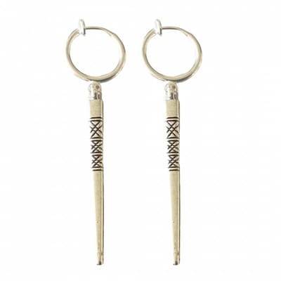 Klem oorbellen- Tibetaans- staafje-geen gaatje-Charme Bijoux