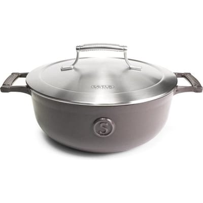 Saveur Voyage Hapjespan Ø25 cm – Gietijzer – PFAS-vrij – Geschikt voor Inductie en Oven – Grijs – Voor Braden – Stoven – Slowcooking