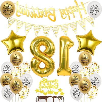 Gouden Ballonnen en Versiering voor 18e Verjaardag, Feestdecoratie voor Jongens en Meisjes, 18 Jaar Feest Thema Decoraties