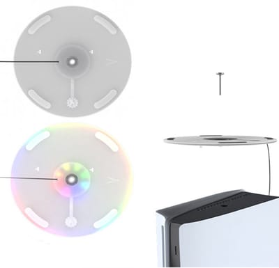 NAXSIR PS5 Slim Verticale Standaard met RGB LED Verlichting - Officieel Compatibel,Snel Installeren(Console Standaard voor Playstation 5 Slim)