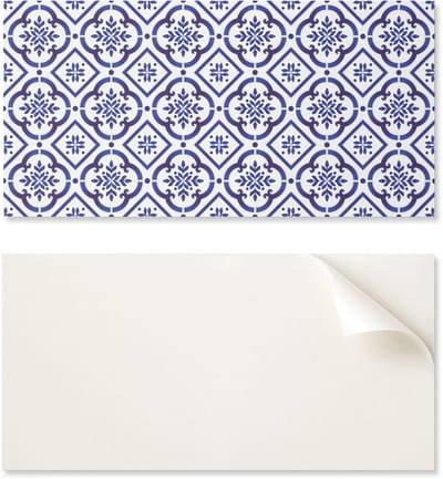 Zelfklevend paneel met print - Perfect voor de keuken 100x50 cm Tegelpatroon met ornamenten