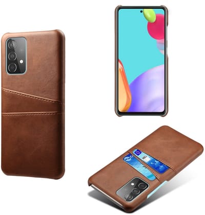 Backcover met Opbergvakjes + Screenprotector voor Galaxy A52 4G/5G / A52s 5G _ Donkerbruin