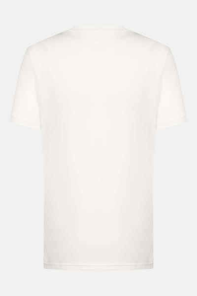 T-shirt met V-hals Serie Maglia Singola Whisper White