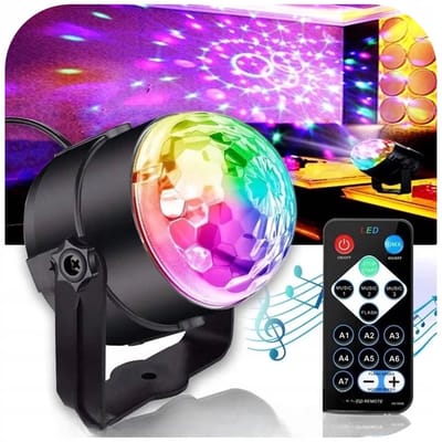 Roterende Discolamp - Discobal - LED - Afstandsbediening en Muziekgestuurd - voor Familiebijeenkomsten en Dansavonden