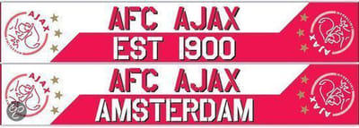Sjaal wit-rd gebroken letters Ajax