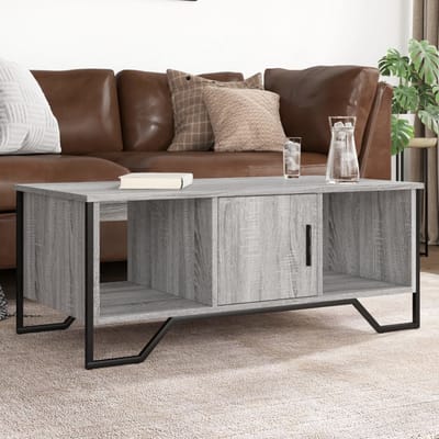 vidaXL - Salontafel - 100x51x40 - cm - bewerkt - hout - grijs - sonoma