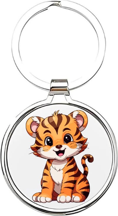 Akyol - Tijger Sleutelhanger - tijger - Dierenliefhebbers - welp - tiger - katachtige - koning van de jungle - leeuw - dier uit de jungle - dierentuindier - cyperse kat - Bengaalse tijger - Sumatraanse tijger - 4 x 7,5 CM
