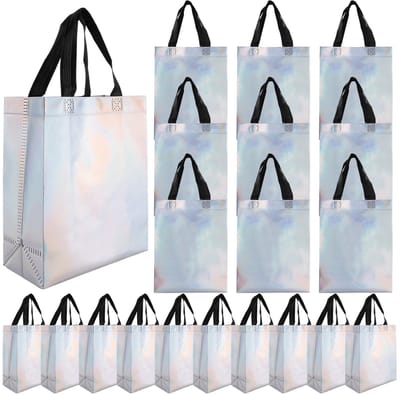 MTTProducts - Shiny Gift Bags - Herbruikbare Geschenktassen - 20 Stuks - 20 x 25 x 10 cm - Feestelijke Verpakkingen - Geschikt voor Verjaardag, Bruilof...