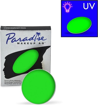 Mehron AQ Paradise Schmink op Waterbasis Neon/Glow in the Dark - Martian - Neon Groen - 7 gram